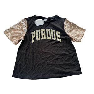 Purdue University Women's XXL Sequin Short Sleeve Tee NEW